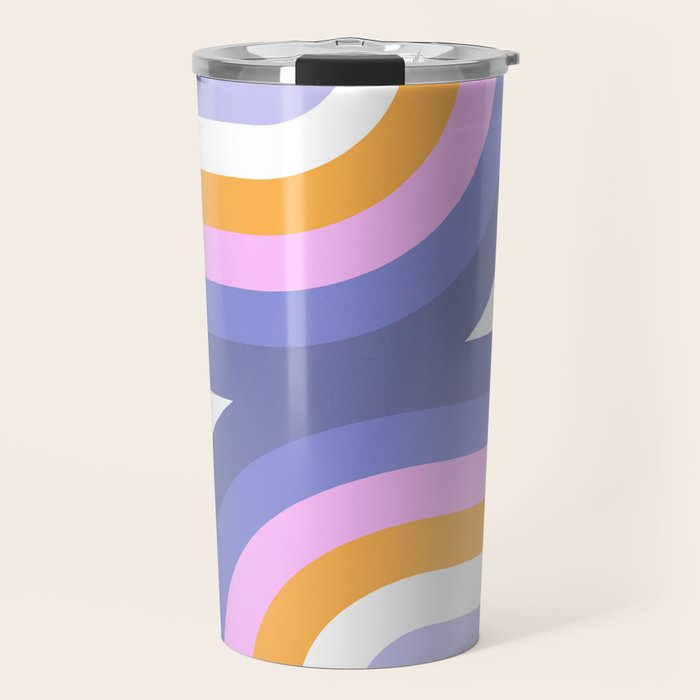 Double Rainbow in Very Peri Travel Mug Gallery Image 1