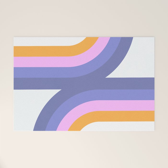 Double Rainbow in Very Peri Welcome Mat Gallery Image 1