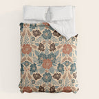 Fall Floral Pattern in Blue, Brown & Rust Comforter Gallery Image 6