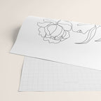 Minimal Line Art Woman with Peonies Wrapping Paper Gallery Image 2