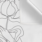 Minimal Line Art Woman with Peonies Wall Tapestry Gallery Image 3