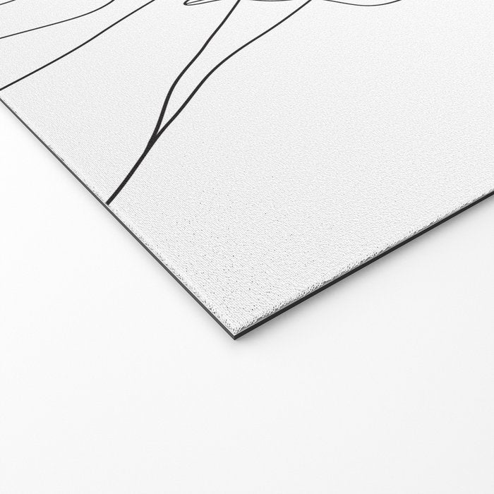 Minimal Line Art Woman with Peonies Welcome Mat Gallery Image 2