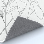 Minimal Line Art Woman with Peonies Rug Gallery Image 4
