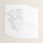 Minimal Line Art Woman with Peonies Wrapping Paper Gallery Image 3