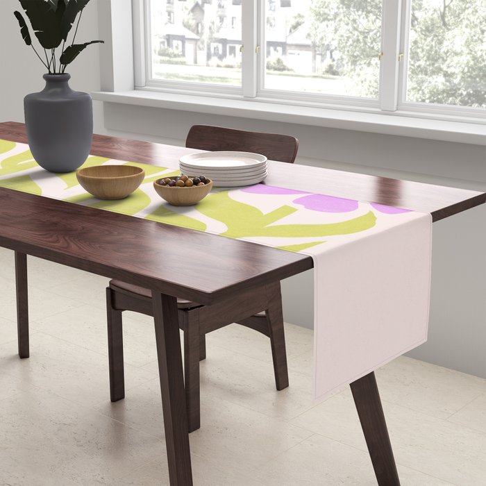 Lilac & Lime: Les Fleurs | Flower Market Color Series 02 Table Runner Gallery Image 2