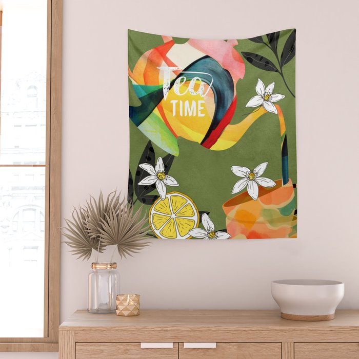 Tea Time 5 Wall Tapestry Gallery Image 2