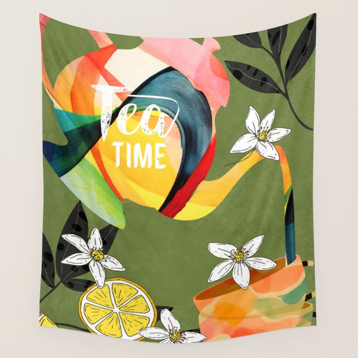 Tea Time 5 Wall Tapestry Gallery Image 1