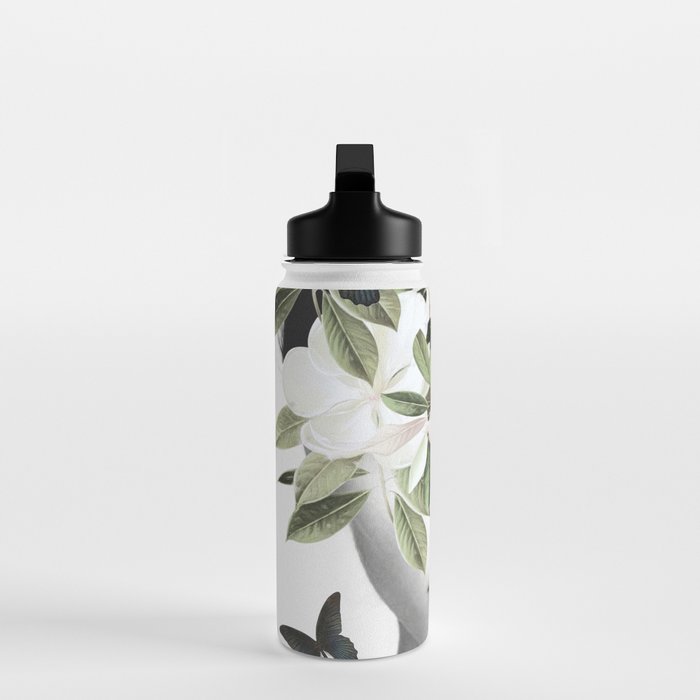 Woman With Flowers and Butterflies 3 Water Bottle Gallery Image 3
