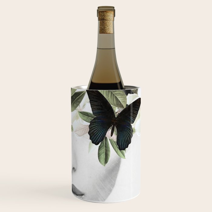 Woman With Flowers and Butterflies 3 Wine Chiller Gallery Image 3