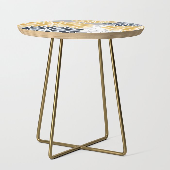 Flower Blooms, Yellow, Grey, Navy Side Table Gallery Image 1