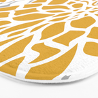 Flower Blooms, Yellow, Grey, Navy Bath Mat Gallery Image 3