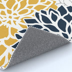 Flower Blooms, Yellow, Grey, Navy Rug Gallery Image 4
