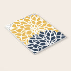 Flower Blooms, Yellow, Grey, Navy Notebook Gallery Image 3