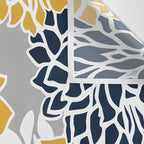 Flower Blooms, Yellow, Grey, Navy Wall Tapestry Gallery Image 3