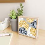 Flower Blooms, Yellow, Grey, Navy Mini Art Print Gallery Image 2