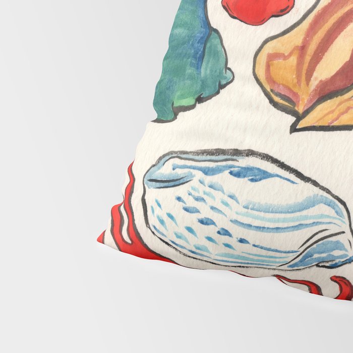 Sea Life Watercolor Pillow Sham Gallery Image 4