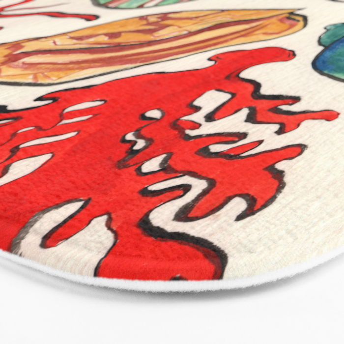 Sea Life Watercolor Bath Mat Gallery Image 3