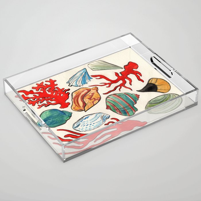 Sea Life Watercolor Acrylic Tray Gallery Image 1