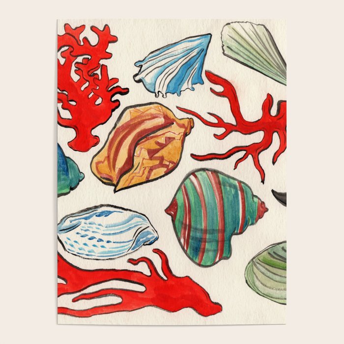 Sea Life Watercolor Poster Gallery Image 4