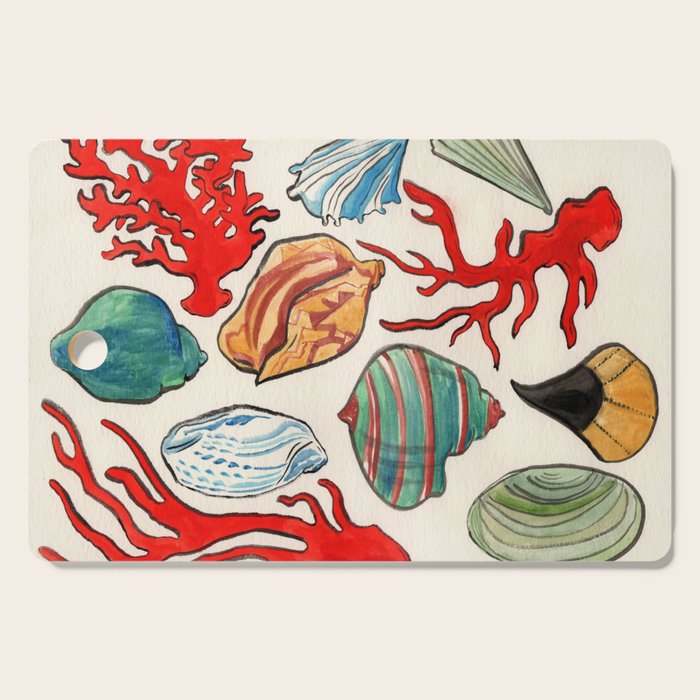 Sea Life Watercolor Cutting Board Gallery Image 1