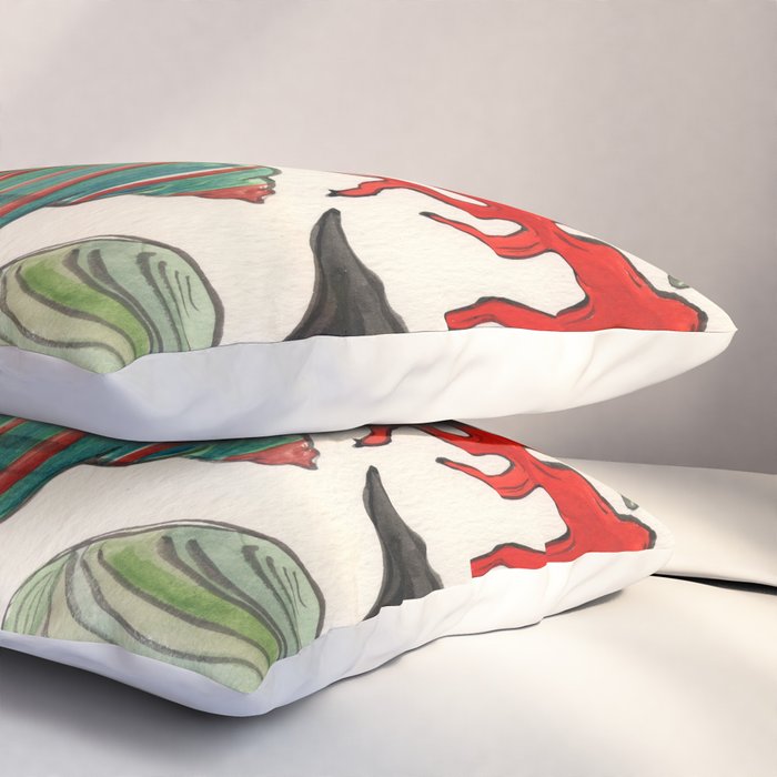 Sea Life Watercolor Pillow Sham Gallery Image 3