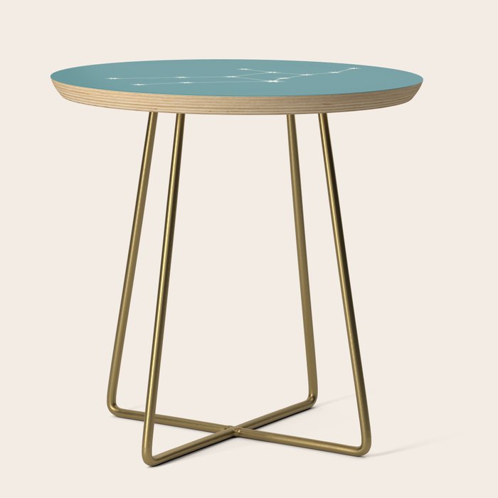 Virgo Zodiac Star Constellation Line Art Teal Side Table Gallery Image 1