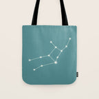 Virgo Zodiac Star Constellation Line Art Teal Tote Bag Gallery Image 1