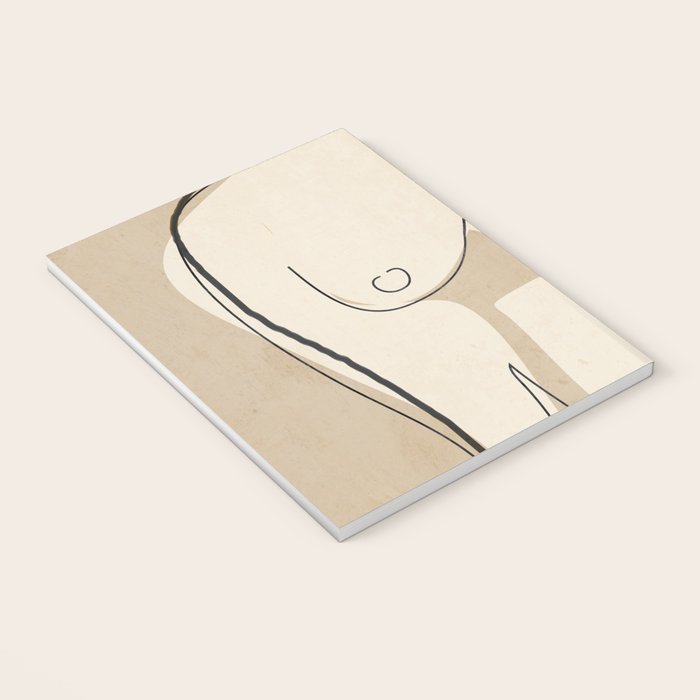 Abstract Line Art Nude Beige Notebook Gallery Image 3