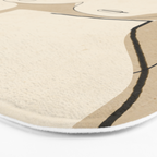 Abstract Line Art Nude Beige Bath Mat Gallery Image 3