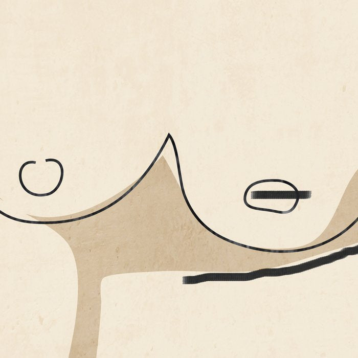 Abstract Line Art Nude Beige Coffee Mug Gallery Image 2