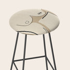Abstract Line Art Nude Beige Stool Gallery Image 2