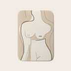 Abstract Line Art Nude Beige Bath Mat Gallery Image 1