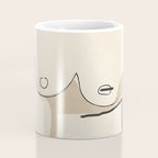 Abstract Line Art Nude Beige Coffee Mug Gallery Image 4