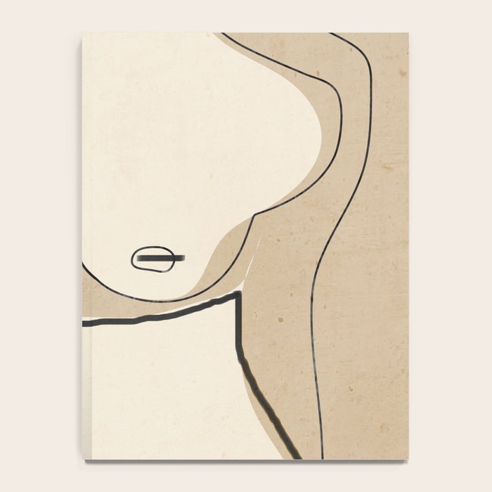 Abstract Line Art Nude Beige Notebook Gallery Image 4