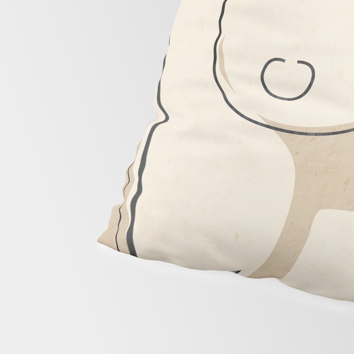 Abstract Line Art Nude Beige Pillow Sham Gallery Image 4
