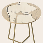 Abstract Line Art Nude Beige Side Table Gallery Image 2