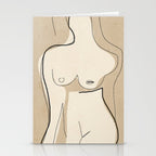 Abstract Line Art Nude Beige Stationery Card Gallery Image 2
