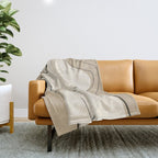 Abstract Line Art Nude Beige Throw Blanket Gallery Image 1
