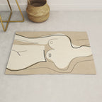 Abstract Line Art Nude Beige Rug Gallery Image 1