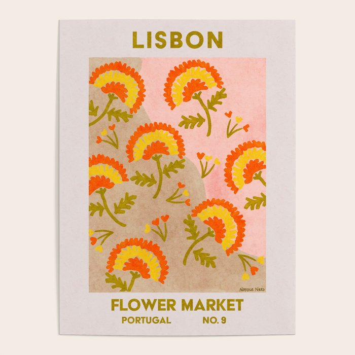 Retro Wall Art | Lisbon Flower Market | Matisse Print | Printable Poster Gallery Image 1