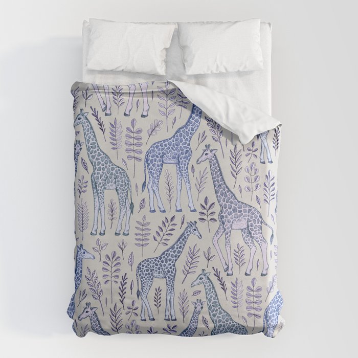 Blue Giraffe Pattern Duvet Cover Gallery Image 1