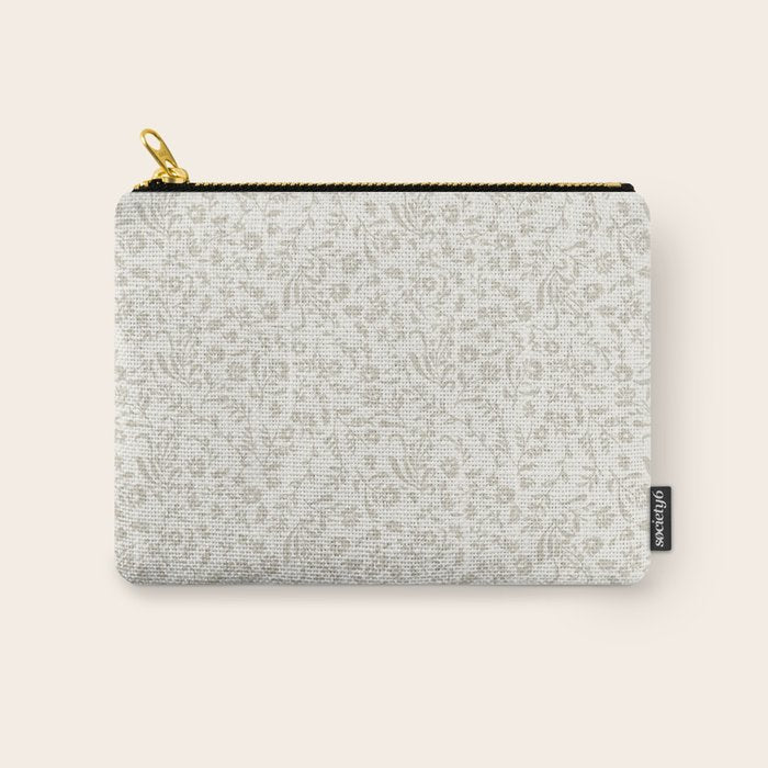 Beige Ditsy Toile Floral Carry All Pouch Gallery Image 1