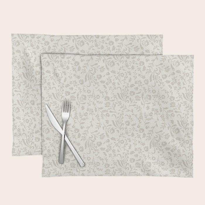 Beige Ditsy Toile Floral Placemat Gallery Image 1
