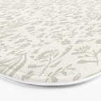 Beige Ditsy Toile Floral Bath Mat Gallery Image 3