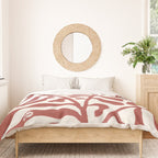 Still LIfe with Three Flowers in a Vase / Red Duvet Cover Gallery Image 3