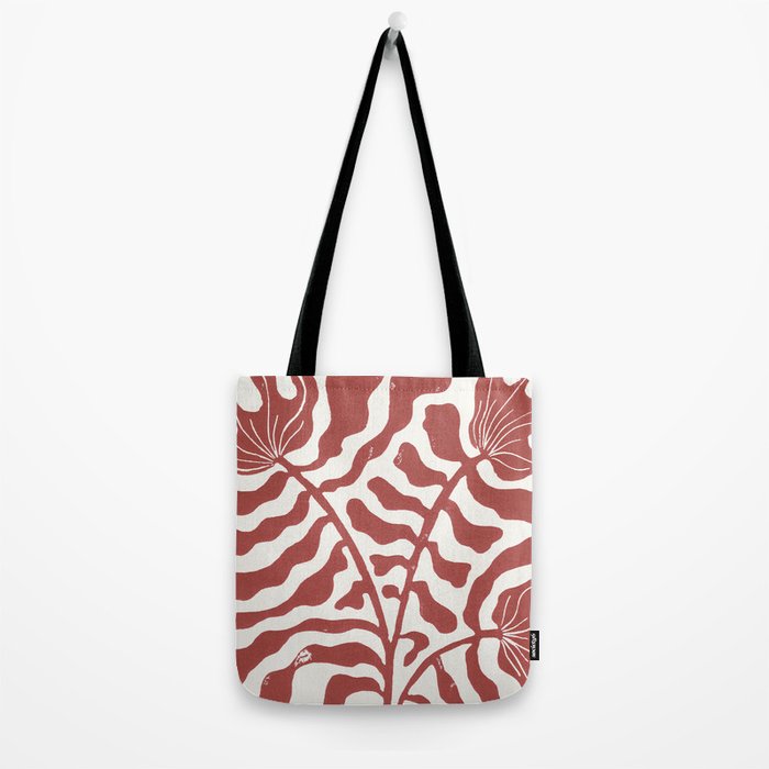 Still LIfe with Three Flowers in a Vase / Red Tote Bag Gallery Image 2