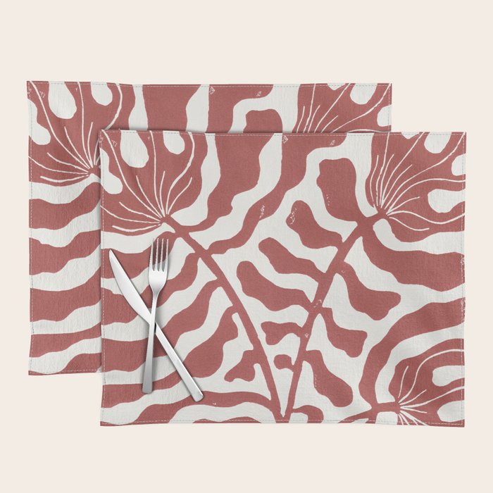 Still LIfe with Three Flowers in a Vase / Red Placemat Gallery Image 1