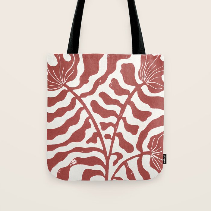 Still LIfe with Three Flowers in a Vase / Red Tote Bag Gallery Image 1