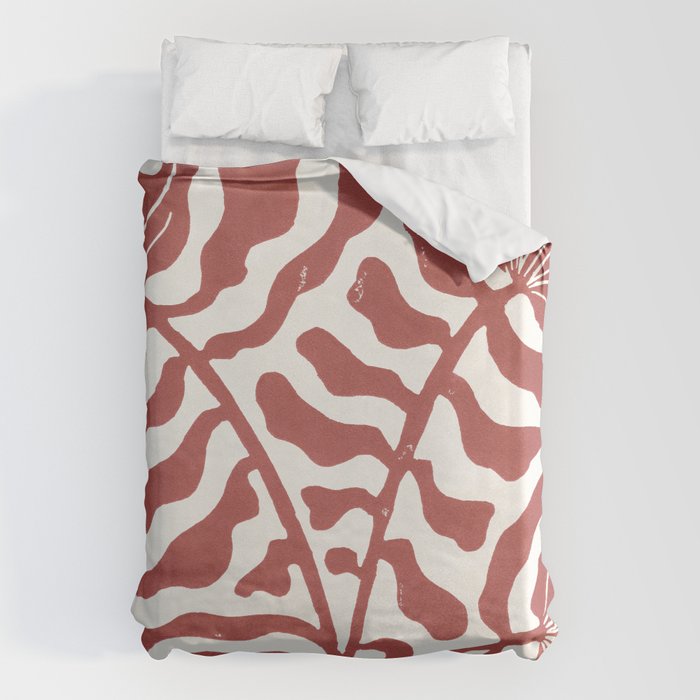 Still LIfe with Three Flowers in a Vase / Red Duvet Cover Gallery Image 6