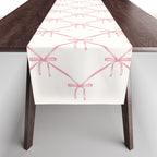 Bows & Ribbons Pattern I Pastel Pink Table Runner Gallery Image 1